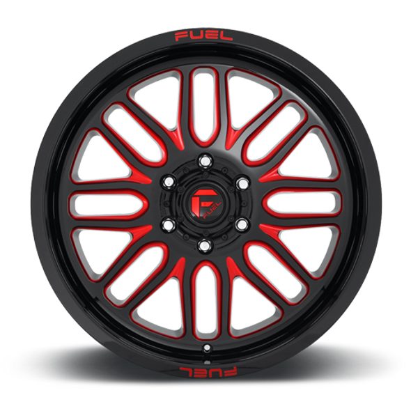 FUEL D66322208247 ALUMINUM WHEELS 22X12 IGNITE D663 8 ON 165.1 GLOSS BLACK RED TINTED CLEAR 125.1 BORE -43 OFFSET