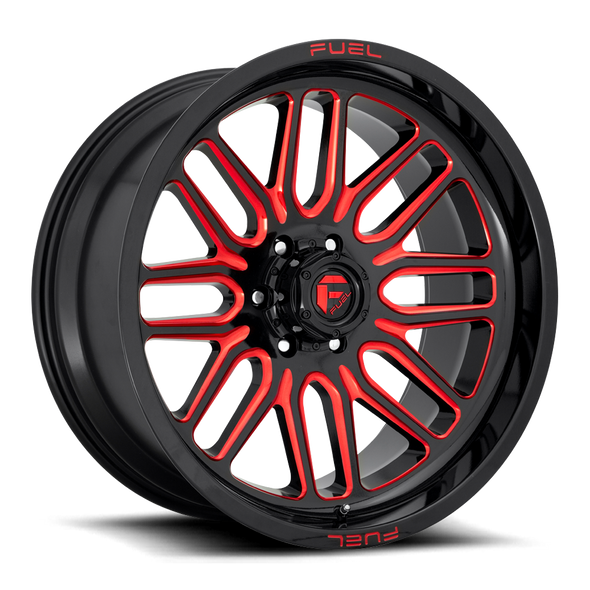 FUEL D66322208247 ALUMINUM WHEELS 22X12 IGNITE D663 8 ON 165.1 GLOSS BLACK RED TINTED CLEAR 125.1 BORE -43 OFFSET