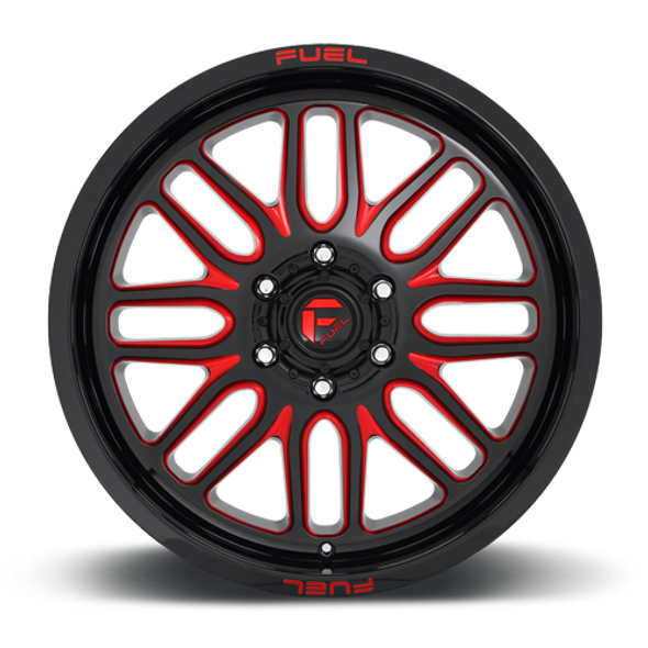 FUEL D66322008247 ALUMINUM WHEELS 22X10 IGNITE D663 8 ON 165.1 GLOSS BLACK RED TINTED CLEAR 125.1 BORE -18 OFFSET