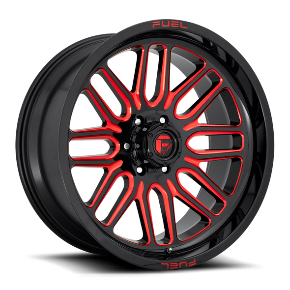 FUEL D66322001847 ALUMINUM WHEELS 22X10 IGNITE D663 8 ON 180 GLOSS BLACK RED TINTED CLEAR 124.2 BORE -18 OFFSET