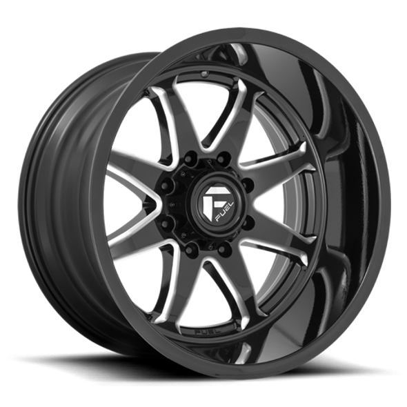 FUEL D74922201747 ALUMINUM WHEELS 22X12 HAMMER D749 8 ON 170 GLOSS BLACK MILLED 125.1 BORE -44 OFFSET