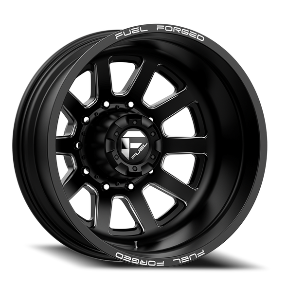 FUEL DE0924829345 DUALLY WHEELS 24X8.25 FF09D DUALLY DE09 BK 8 ON 210 MATTE BLACK MILLED 154.3 BORE -246 OFFSET OUTER DUALLY