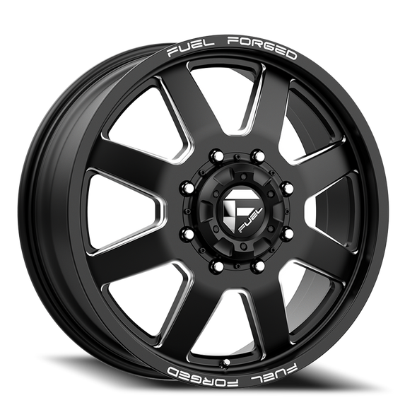 FUEL DE09248293 DUALLY WHEELS 24X8.25 FF09D DUALLY DE09 BK 8 ON 210 MATTE BLACK MILLED 154.3 BORE 105 OFFSET FRONT DUALLY