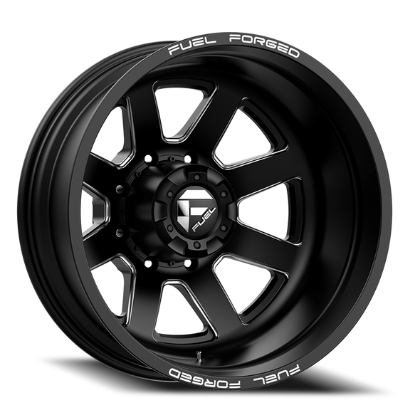 FUEL DE092282A935 DUALLY WHEELS 22X8.5 FF09D DUALLY DE09 BK 10 ON 225 MATTE BLACK MILLED 170.1 BORE -202 OFFSET OUTER DUALLY