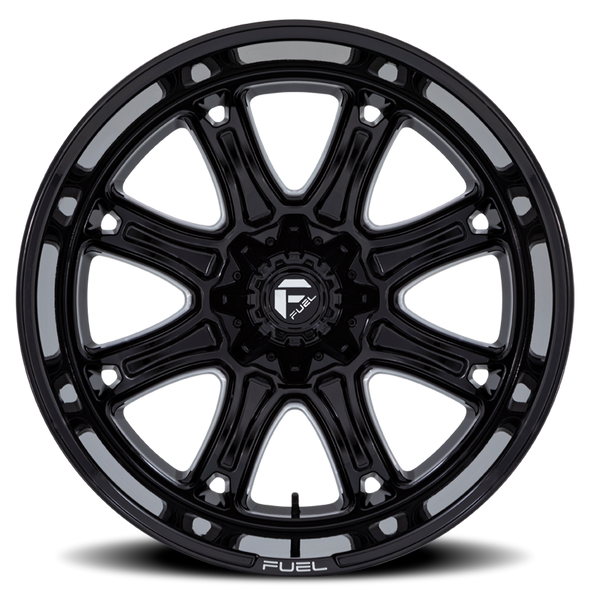 FUEL FC853BE24128044N ALUMINUM WHEELS 24X12 DARKSTAR FC853BE 8 ON 165.1 GLOSS BLACK MILLED 125.1 BORE -44 OFFSET