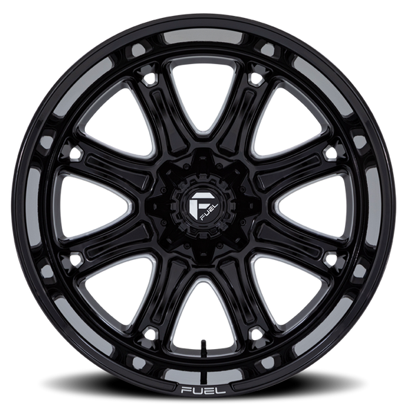 FUEL FC853BE22108010 ALUMINUM WHEELS 22X10 DARKSTAR FC853BE 8 ON 165.1 GLOSS BLACK MILLED 125.1 BORE 10 OFFSET