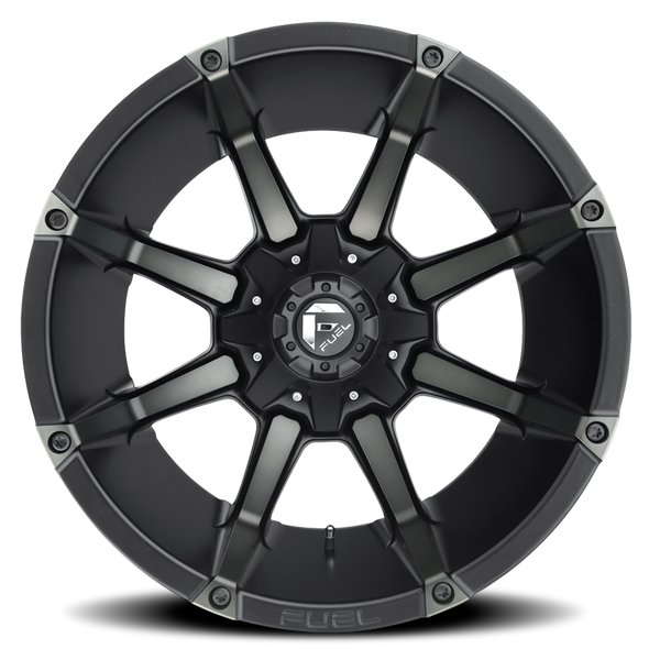 FUEL D55620908250 ALUMINUM WHEELS 20X9 COUPLER D556 8 ON 165.1 MATTE BLACK/MACHINED DARK TINT 125.2 BORE 1 OFFSET 8 SPOKE