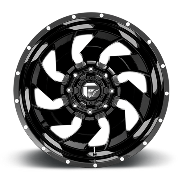 FUEL D57420829335 DUALLY WHEELS 20X8.3 CLEAVER DUALLY D574 8 ON 210 GLOSS BLACK MILLED 154.3 BORE -221 OFFSET MULTI SPOKE OUTER DUALLY