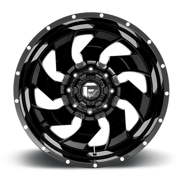 FUEL D57420827225 DUALLY WHEELS 20X8.3 CLEAVER DUALLY D574 8 ON 165.1 GLOSS BLACK MILLED 117 BORE -195 OFFSET MULTI SPOKE OUTER DUALLY