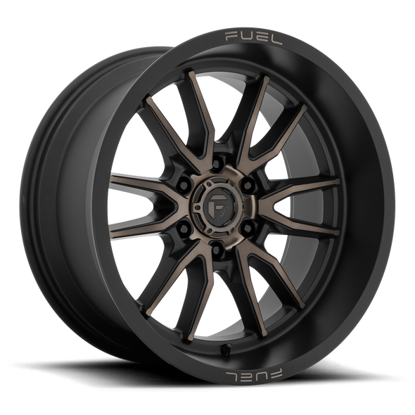 FUEL D76220001847 ALUMINUM WHEELS 20X10 CLASH 6 D762 8 ON 180 MATTE BLACK DOUBLE DARK TINT 124.2 BORE -18 OFFSET MULTI SPOKE