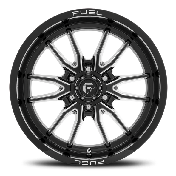 FUEL D76120001747 ALUMINUM WHEELS 20X10 CLASH 6 D761 8 ON 170 GLOSS BLACK MILLED 125.1 BORE -18 OFFSET MULTI SPOKE