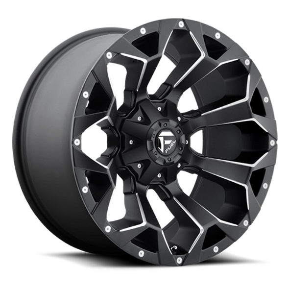 FUEL D54622201747 ALUMINUM WHEELS 22X12 ASSAULT D546 8 ON 170 MATTE BLACK MILLED 125.1 BORE -44 OFFSET 8 SPOKE