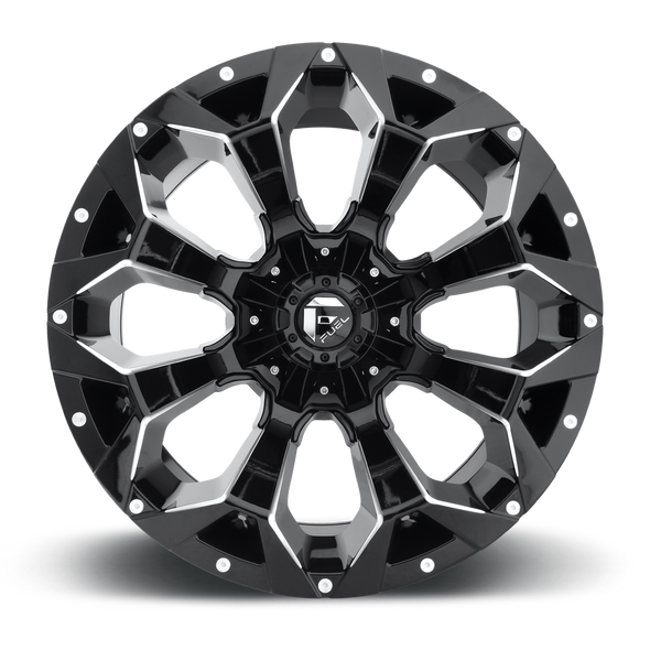 FUEL D54620908257 ALUMINUM WHEELS 20X9 ASSAULT D546 8 ON 165.1 MATTE BLACK MILLED 125.2 BORE 20 OFFSET 8 SPOKE