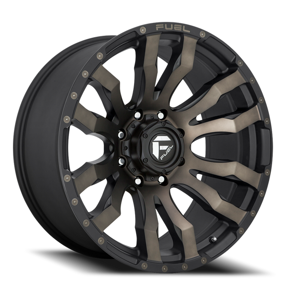 FUEL D67422008247 ALUMINUM WHEELS 22X10 BLITZ D674 8 ON 165.1 MATTE BLACK DOUBLE DARK TINT 125.1 BORE -18 OFFSET MULTI SPOKE