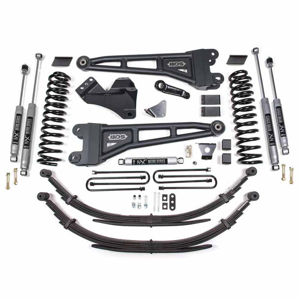 BDS SUSPENSION BDS1947H 6" RADIUS ARM LIFT KIT WITH NX2 SHOCKS 2005-2007 FORD F-250/350 6.0L POWERSTROKE 4WD