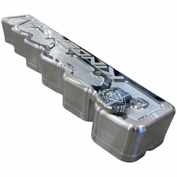 KINGSPEED KSR-BVC-12VR RAW ENGRAVED BILLET VALVE COVER  1989-1998 DODGE 5.9L DIESEL