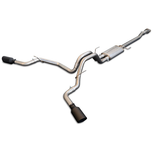 PPE 317040020 EXHAUST CAT BACK FORD F150 (2015-2022) RAW TUBE BLACK TIPS
