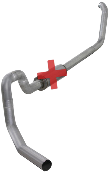 DIAMOND EYE K4319S-RP TURBO BACK EXHAUST 00-03.5 FORD F250/F350 SUPERDUTY 7.3L 4 INCH SINGLE PASS NO MUFFLER STAINLESS