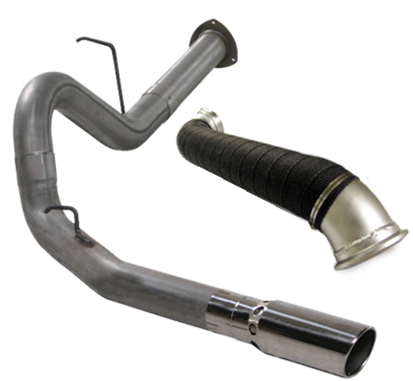 DIAMOND EYE K4129S FILTER BACK EXHAUST 07.5-10 SILVERADO/SIERRA 2500/3500 LMM 4 INCH SINGLE PASS NO MUFFLER STAINLESS