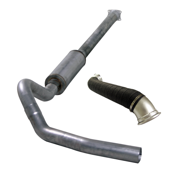 DIAMOND EYE K4120S CAT BACK EXHAUST SYSTEM FOR 04-05 SILVERADO/SIERRA 2500/3500 LLY 4 INCH SINGLE PASS WITH MUFFLER STAINLESS