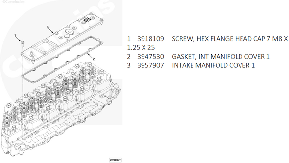 CUMMINS INTAKE MANIFOLD COVER GASKET 03-18 DODGE RAM 5.9L/6.7L - 3947530