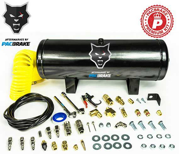 PACBRAKE HP10050 2 1/2 GALLON CARBON STEEL PREMIUM AIR TANK KIT CONSISTS OF AIR TANK AIRLINE AIR NOZZLE AIR ACCESSORIES FITTINGS AND FASTENERS