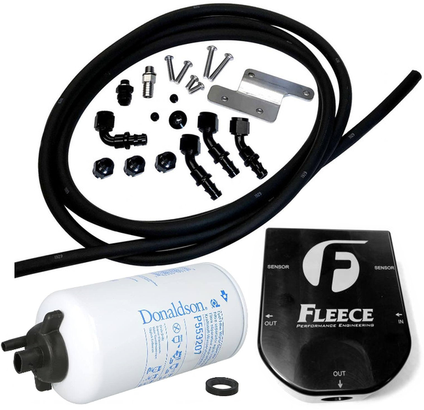 FLEECE FPE-34783 AUXILIARY FUEL FILTER AND LINE KIT 2003-2018 CUMMINS 5.9L/6.7L 24V
