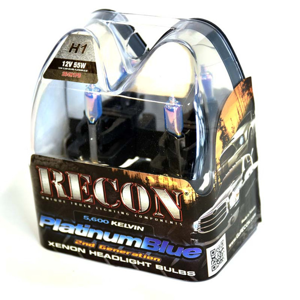 RECON 264H1PB H1 55W PLATINUM BLUE HEADLIGHT BULBS UNIVERSAL - H1