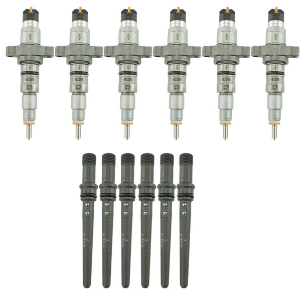 INDUSTRIAL INJECTION 215312 CUMMINS CR LATE 5.9L STOCK INJECTOR PACK WITH FUEL CONNECTOR TUBES 2004.5-2007 CUMMINS 5.9L 24V