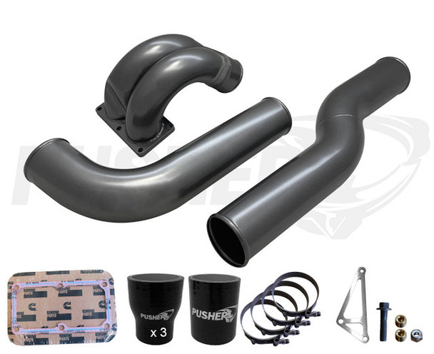 PUSHER PDC0709MW 3.5" MEGA INTAKE SYSTEM W/ PASSENGER SIDE INTERCOOLER TUBE 2007.5-2009 DODGE CUMMINS 6.7L 24V