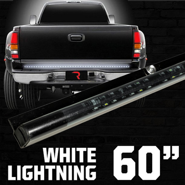 RECON 26416 60″ “WHITE LIGHTNING” TAILGATE BAR LED BRAKE LIGHTS RED & LED REVERSE LIGHTS WHITE