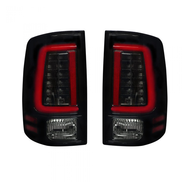 RECON 264336BK DODGE RAM 1500/2500/3500 13-18 (REPLACES OEM LED) TAIL LIGHTS OLED IN SMOKED