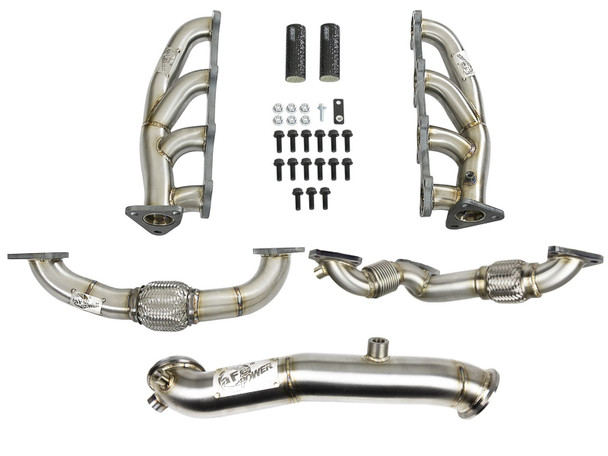 AFE POWER 48-34139 TWISTED STEEL HEADERS, UP-PIPES & DOWN PIPE FOR 11-15 GM 6.6L DURAMAX LML