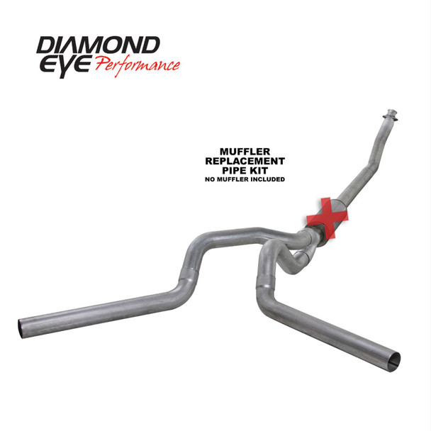 DIAMOND EYE K4214A-RP EXHAUST SYSTEM KIT 4IN. ALUMINIZED| 1994-2002 DODGE 5.9L CUMMINS 2500/3500