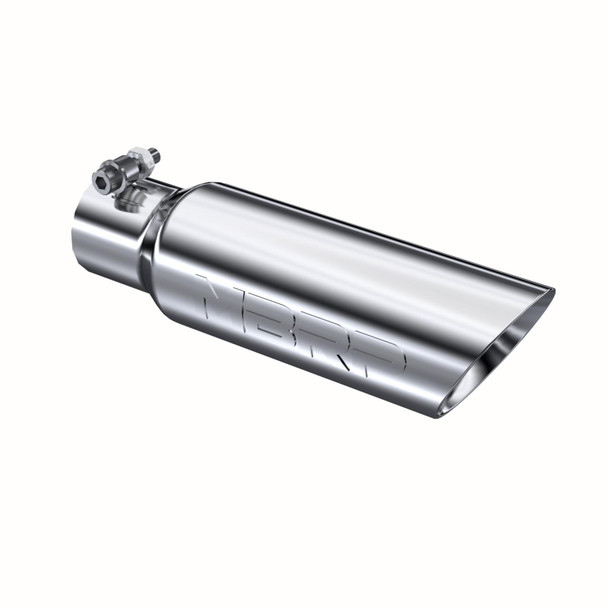 MBRP T5106  UNIVERSAL T304 STAINLESS STEEL TIP 3.5IN OD DUAL WALL ANGLED 2.5IN INLET 12IN LENGTH