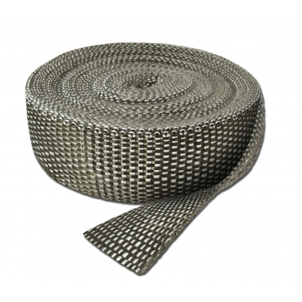 THERMO TEC 11061 EXHAUST WRAP 50 FOOT X 1 INCH PLATINUM WEAVE LOCK UP TO 1800 DEGREE F ROGUE SERIES