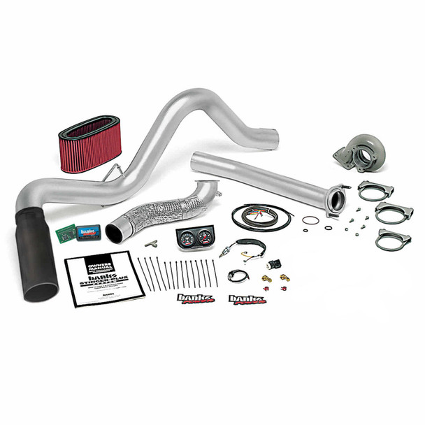 BANKS 48560-B STINGER PLUS BUNDLE POWER SYSTEM W/SINGLE EXIT EXHAUST-BLACK TIP (MANUAL TRANSMISSION) 1995.5-1997 FORD POWERSTROKE 7.3L