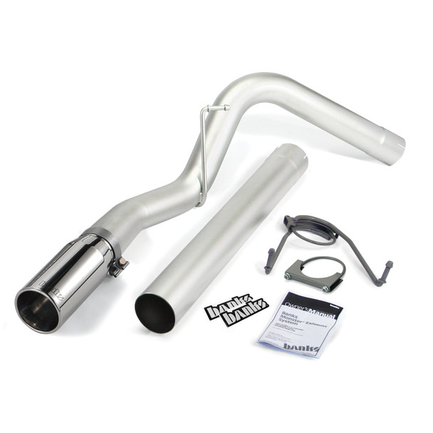 BANKS 49764 MONSTER EXHAUST SYSTEM 4IN SINGLE EXIT-CHROME TIP (MEGA CAB SHORT BED) |2007-2013 CUMMINS 6.7L 24V