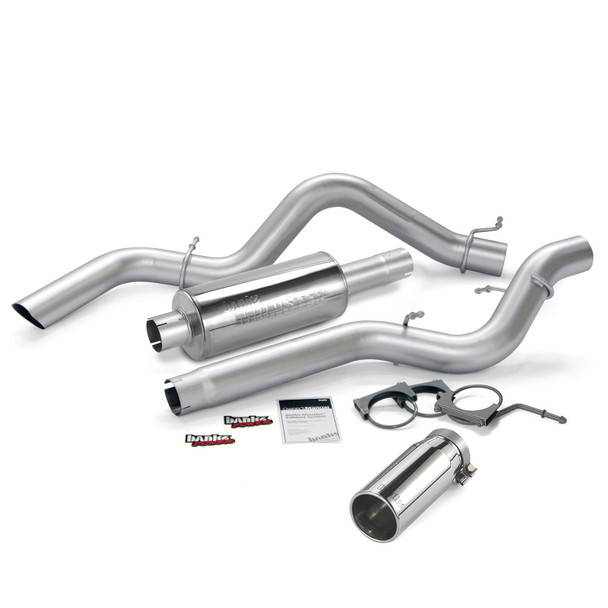 BANKS 48941 MONSTER EXHAUST SYSTEM 4IN SINGLE EXIT CHROME ROUND TIP -CCLB 2006-2007 GM DURAMAX 6.6L LBZ