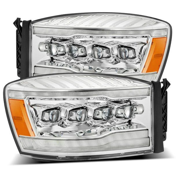 ALPHAREX 880537 06-08 DODGE RAM 1500HD NOVA LED PROJ HEADLIGHTS PLANK STYLE BLK W/SEQ SIGNAL/DRL/AMBER LED