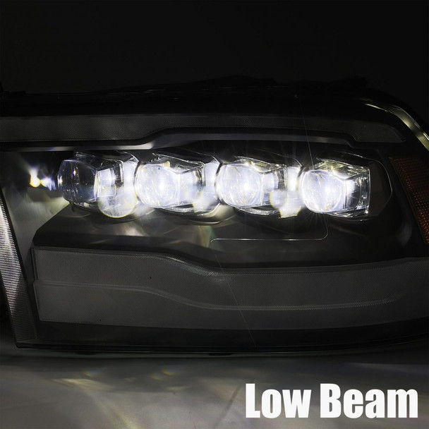 ALPHAREX 880541 09-18 RAM 1500/2500/3500 HD NOVA LED PROJECTOR HEADLIGHTS PLANK STYLE DESIGN ALPHA BLACK W/DRL