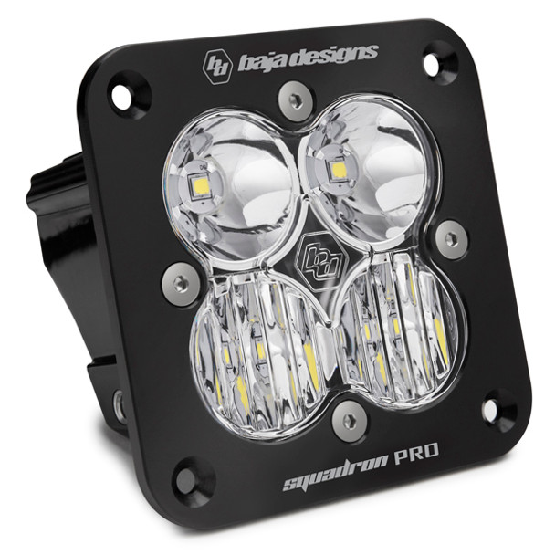 BAJA DESIGNS 491003 SQUADRON PRO DRIVING/COMBO PATTERN FLUSH MOUNT BLACK LED LIGHT POD - CLEAR