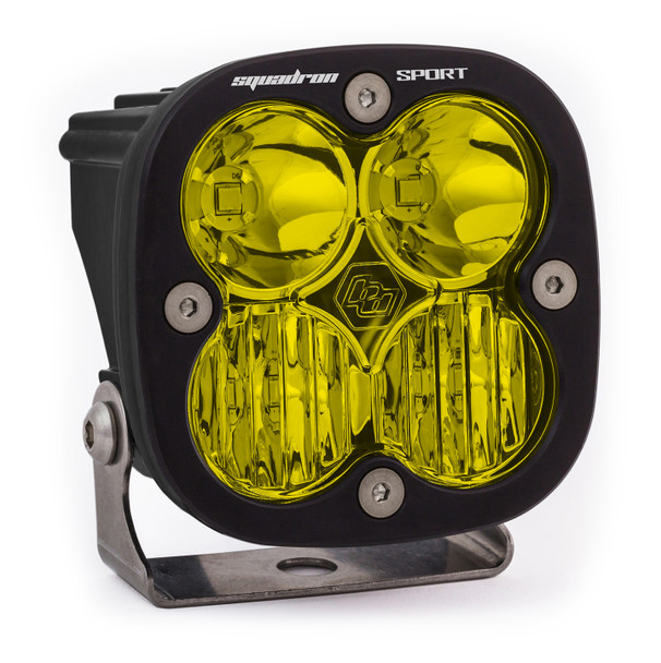 BAJA DESIGNS 550013 SQUADRON SPORT DRIVING/COMBO PATTERN BLACK LED LIGHT POD - AMBER