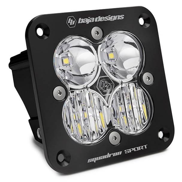 BAJA DESIGNS 551003 SQUADRON SPORT DRIVING/COMBO PATTERN FLUSH MOUNT BLACK LED LIGHT POD - CLEAR