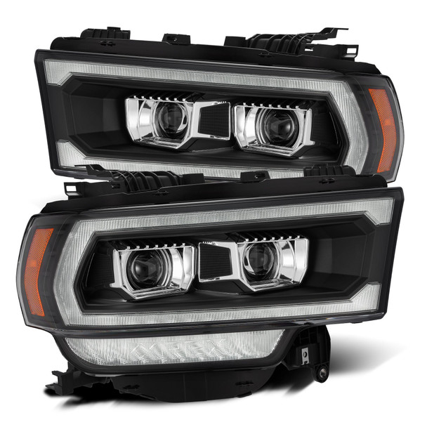 ALPHAREX 880547 19-22 Ram 2500/3500/4500/5500 PRO-Series Halogen Projector Headlights Black