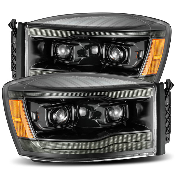 ALPHAREX 880530 06-08 Dodge Ram PRO-Series Halogen Projector Headlights Alpha-Black