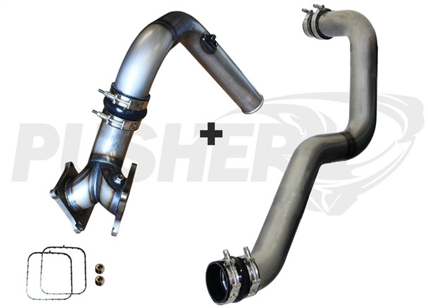 PUSHER PGD1116SKT SUPERMAX INTAKE SYSTEM & PUSHER MAX 3" DRIVER-SIDE CHARGE TUBE 2011-2016 GM DURAMAX 6.6L LML