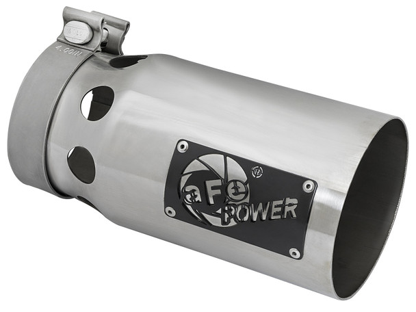 AFE 49T40501-P10 Rebel XD Series 4 IN 304 Stainless Steel Exhaust Tip 4" In x 5" Out x 10" L Bolt-On Right