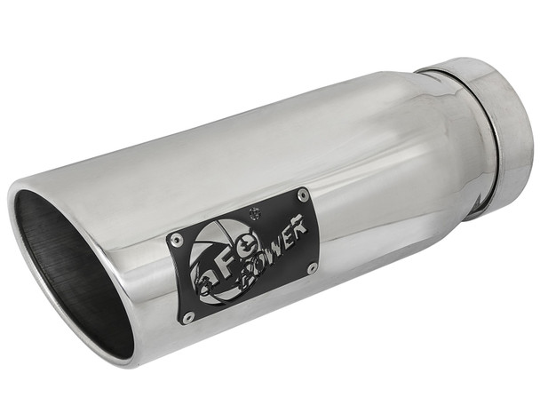 AFE 49T40502-P12 MACH Force-Xp 4 IN 304 Stainless Steel Exhaust Tip 4 IN In x 5 IN Out x 12 IN L (Left)