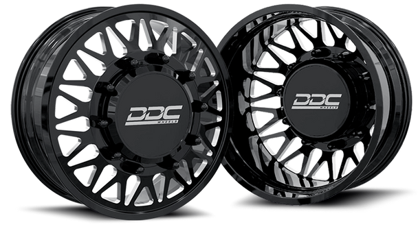 DDC WHEELS 24BM-20-170 THE MESH FORGED DUALLY WHEEL SET - BLACK/MILLED 20 X 8.25 (8 X 170 BOLT PATTERN) 99-04 FORD F-350 DRW